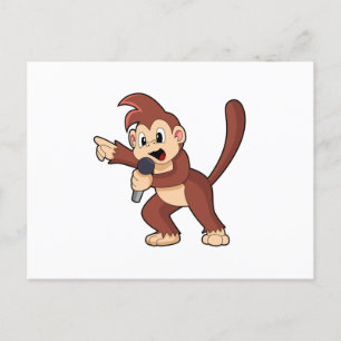 Cartão Postal Macaco como Cantor com Microfone.PNG