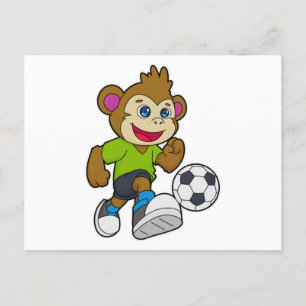 Cartão Postal Macaco como jogador de futebol