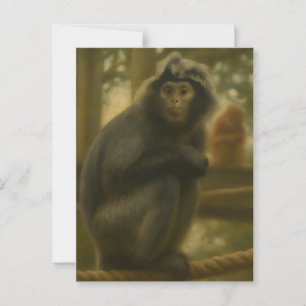 Cartão Postal Macaco Contemplativo - Arte Serena Selvagem