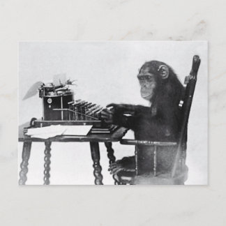 Cartão Postal Macaco de Digitação
