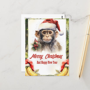 Cartão Postal Macaco de Natal