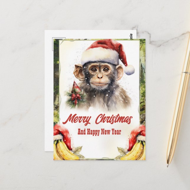 Cartão Postal Macaco de Natal (Frente/Verso In Situ)