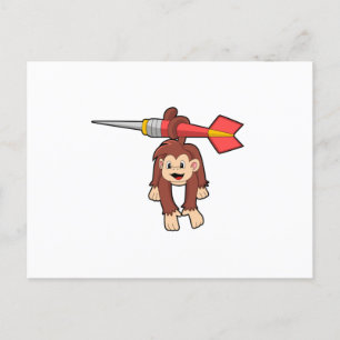 Cartão Postal Macaco em Dardos com Dardo