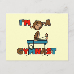 Cartão Postal Macaco Eu sou um Ginasta