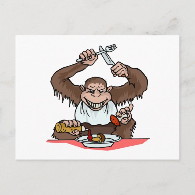 Cartão Postal Macaco faminto (Frente)