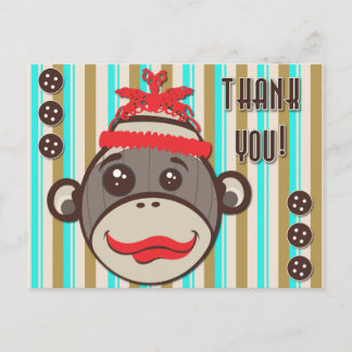 Cartão Postal Macaco Louco Do Chapéu Obrigado Cartão-Postal