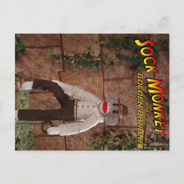 Cartão Postal Macaco-meia e Banana Ouro (Frente)