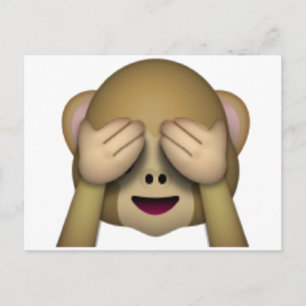 Cartão Postal Macaco Não Vê o Mal - Emoji