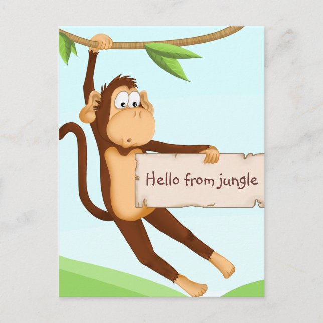 Cartão Postal Macaco para crianças (Frente)
