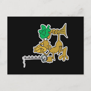 Cartão Postal macaco pescador engraçado