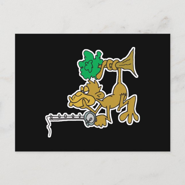 Cartão Postal macaco pescador engraçado (Frente)