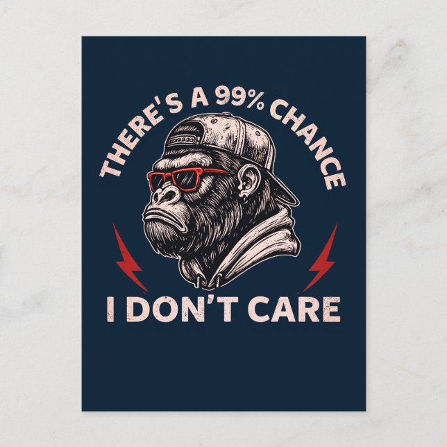 Cartão Postal Macaco Sarcástico Gráfico Em Chapéus E Sombras (Frente)