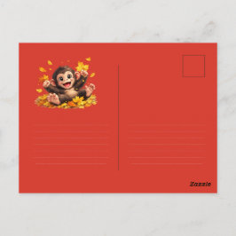Cartão Postal Macaco Sorridente com Olhos Grandes Tropical Diver