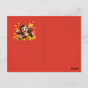 Cartão Postal Macaco Sorridente com Olhos Grandes Tropical Diver
