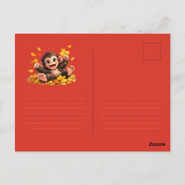 Cartão Postal Macaco Sorridente com Olhos Grandes Tropical Diver (Verso)
