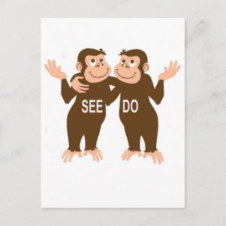 Cartão Postal Macaco Vê Macaco Fazer (1)