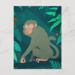 Cartão Postal Macaco viciado em cartão-postal em árvore