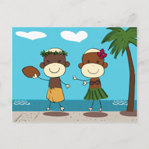 Cartão Postal Macacos Aproveitando Férias No Havaí Cartão-Postal