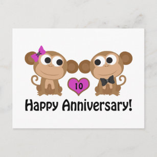 Cartão Postal Macacos do Aniversário Feliz