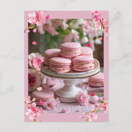 Cartão Postal Macarões bonito rosa