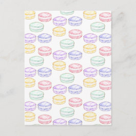 Cartão Postal Macarões Franceses com Aquarela