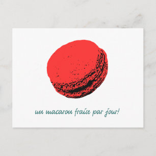 Cartão Postal macaroon de morango