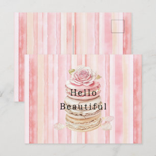 Cartão Postal Macaroons Blush Blush Blush, Rosa Cinza