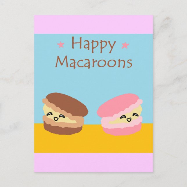 Cartão Postal Macaroons felizes (Frente)