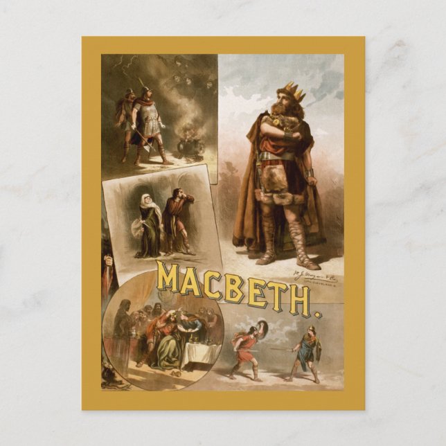 Cartão Postal Macbeth, a peça de 1884 (Frente)
