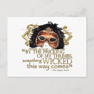 Cartão Postal Macbeth "Something Wicked" Quote (Gold Version)