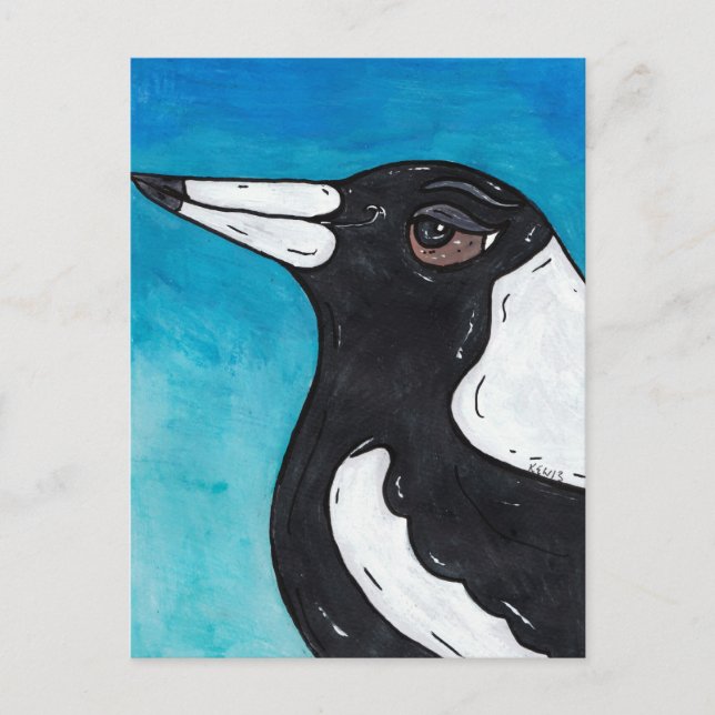 Cartão Postal Macca, a Magpie (Frente)