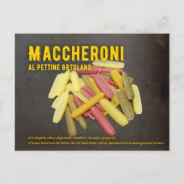 Cartão Postal Maccheroni al pettine Italienisches Rezept 