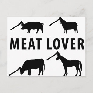 Cartão Postal machado de amante de carne