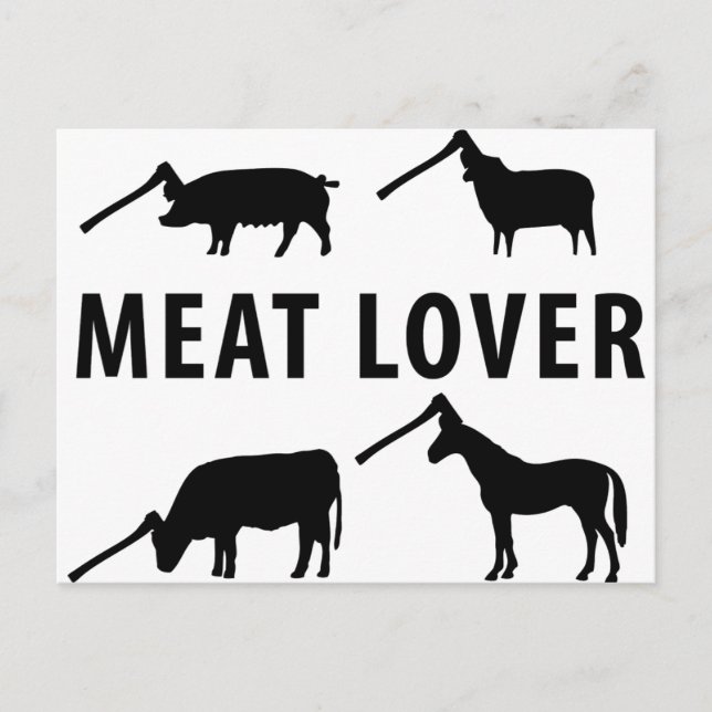 Cartão Postal machado de amante de carne (Frente)