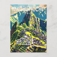 Machu Picchu Peru, América do Sul, Viagem Art Vint