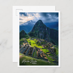 Cartão Postal Machu Picchu Peru é o belo lugar turístico
