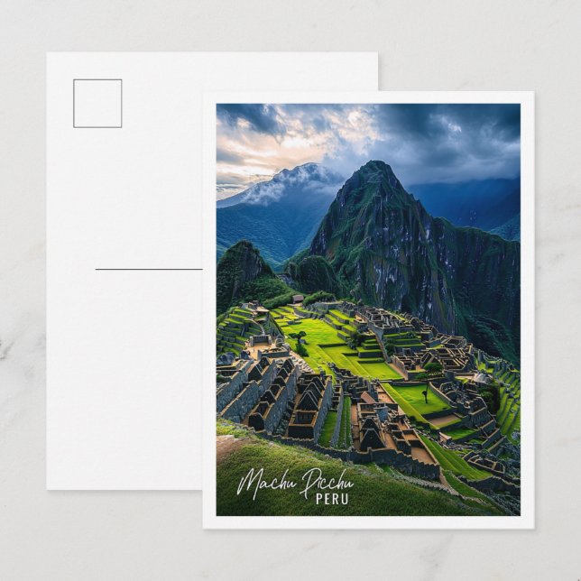 Cartão Postal Machu Picchu Peru é o belo lugar turístico (Frente/Verso)