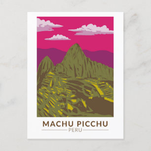 Cartão Postal Machu Picchu Peru - Viagem Art Retro