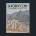 Cartão Postal Machu Picchu Peru Viagem Art Vintage<br><div class="desc">Trabalho de arte de vetor Machu Picchu. Machu Picchu é uma cidadela inca montada nas montanhas dos Andes,  no Peru,  acima do vale do rio Urubamba.</div>
