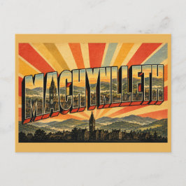Cartão Postal Machynlleth País de Gales Viagens Antigas Arte