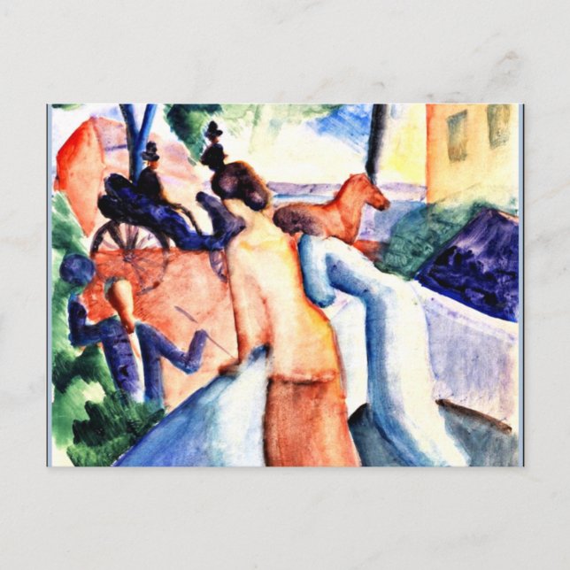 Cartão Postal Macke - Saudação, pintura de arte (Frente)
