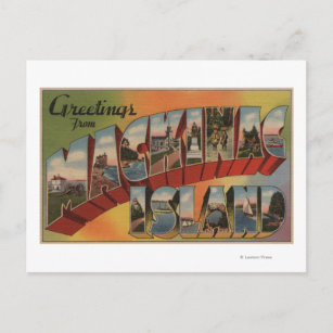Cartão Postal Mackinac, Michigan - grandes cenas da letra
