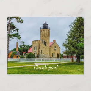 Cartão Postal Mackinac Point Light Obrigado