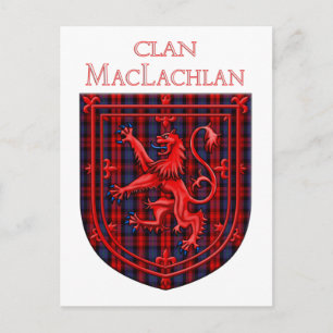 Cartão Postal Maclachlan Tartan Scottish Xadrez Lion Rampant