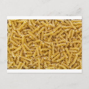 Cartão Postal Macmacro da massa fusilli como estrutura de fundo