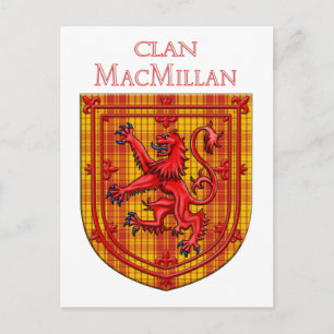 Cartão Postal MacMillan Tartan Scottish Xadrez Lion Rampant