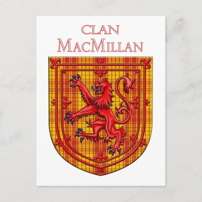 Cartão Postal MacMillan Tartan Scottish Xadrez Lion Rampant (Frente)