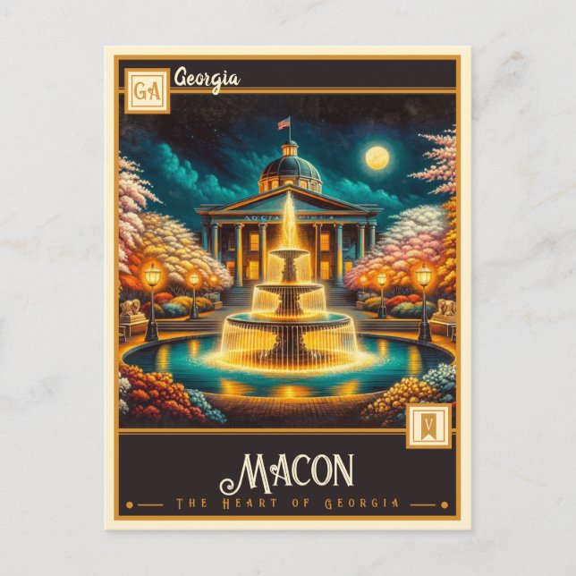 Cartão Postal Macon, Geórgia | Vintage (Frente)