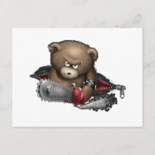 Cartão Postal Mad Bear Chainsaw