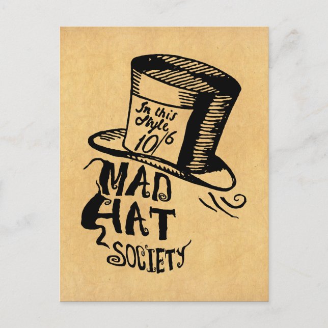 Cartão Postal Mad Hat Society (Frente)